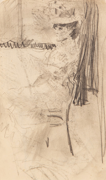 Kubišta Bohumil, Oboustranná kresba, studie dívky z Florentského náčrtníku