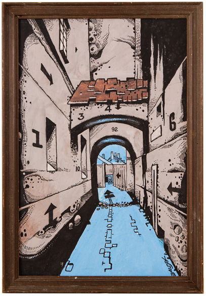 Ulička staré Prahy před asanací