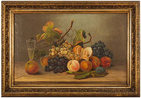 Zátiší s ovocem a pohárem