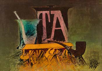 Zátiší s dózami na tabák