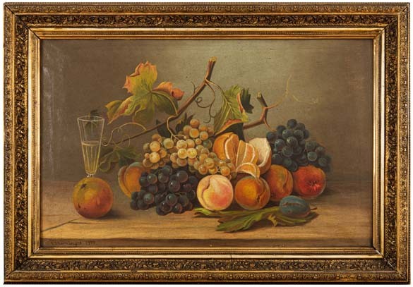 Zátiší s ovocem a pohárem